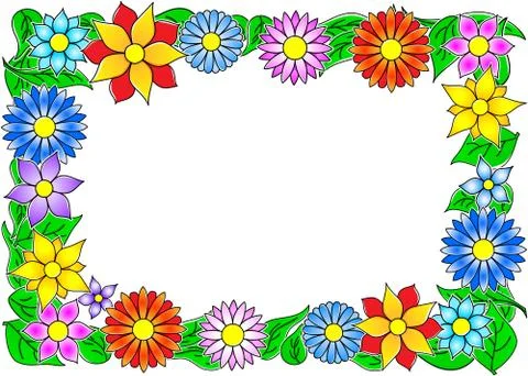Flower border Stock Illustration