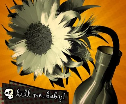 Flower in bottle Stock Illustration