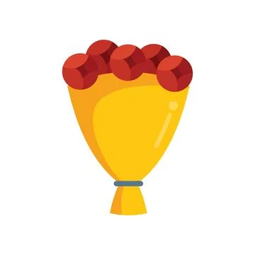 Flower bouquet icon flat vector. Calendar event Ilustração Stock
