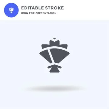 Flower Bouquet icon vector, filled flat sign, solid pictogram isolated on whi Illustrazione stock