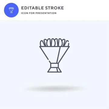 Flower Bouquet icon vector, filled flat sign, solid pictogram isolated on white 스톡 일러스트