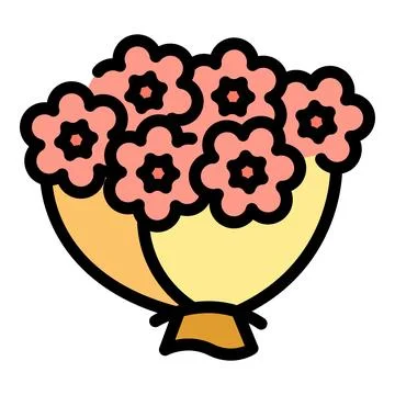 Flower bouquet icon vector flat Illustrazione stock