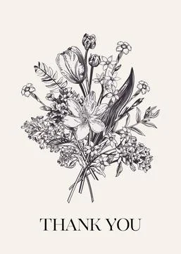 Flower bouquet. Illustrazione stock