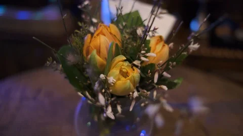 Flower bouquet on the table Stock Footage 124883645