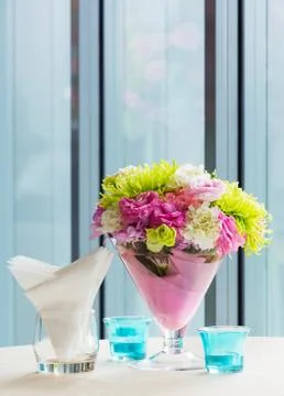 Flower bouquet on table Stock Photos