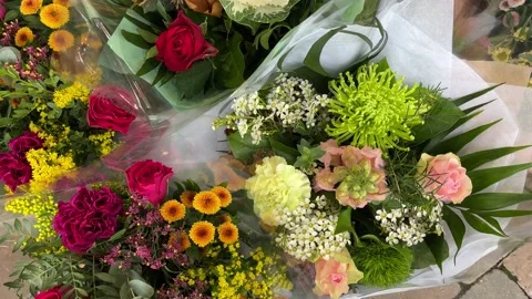Flower bouquets close up Stock Footage 221220837