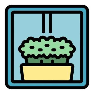 Flower box icon vector flat Illustrazione stock