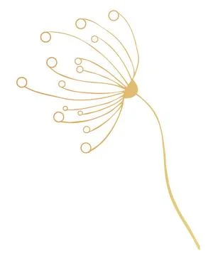 A flower, a branch of gold leaf Stock Illustration