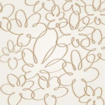Flower brown line background Stock Illustration