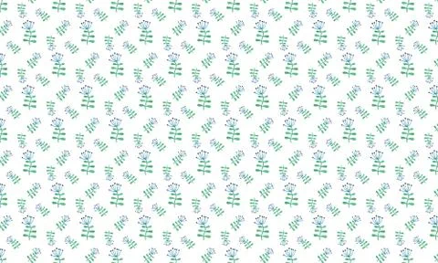 Flower Bud and Leaves Pattern Stock Illustration