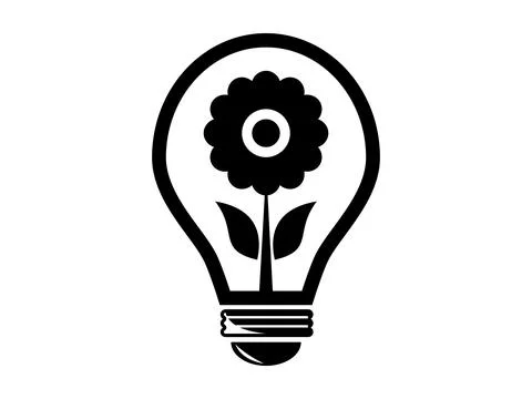 Flower in Bulb Icon Vector Illustration Design Stock Illustration