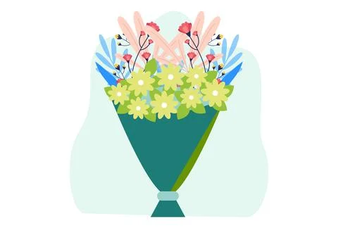 Flower Bunch Concept Illustration 스톡 일러스트