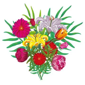 Flower buquet vector isolated Stock Illustration