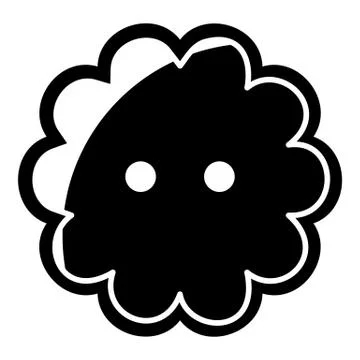 Flower button icon, simple black style Stock Illustration