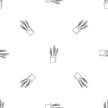 Flower cactus pattern seamless Illustrazione stock