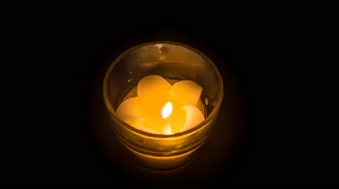 Flower candle burning Stock Footage 47586757