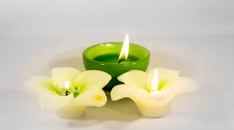 Flower candles burning Stock Footage 47795933