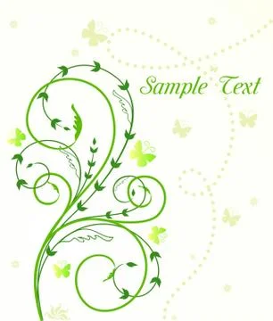 Flower card with butterfly Stock Illustration