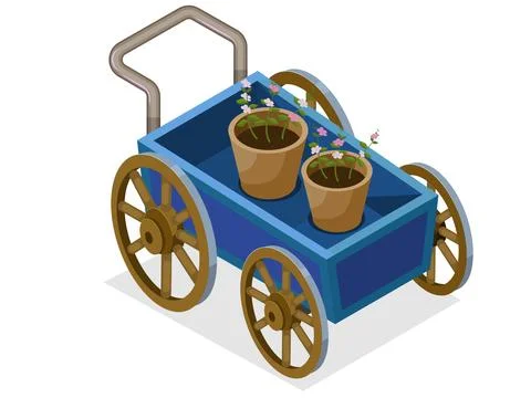 Flower cart Stock Illustration