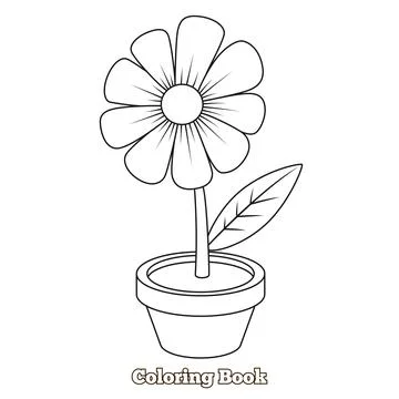 Flower cartoon coloring book vector illustration Illustrazione stock