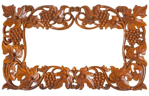 Flower carved frame Stock Photos