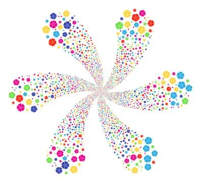 Flower Centrifugal Motion Stock Illustration