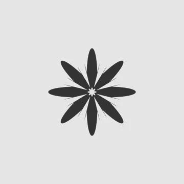 Flower chamomile icon flat. Illustrazione stock