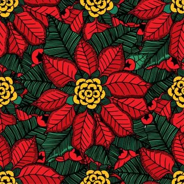 Flower Christmas texture seamless Иллюстрация