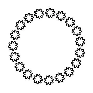 Flower circle border design rounded floral frame ring for decoration Stock Illustration
