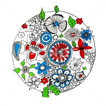 Flower circle Stock Illustration