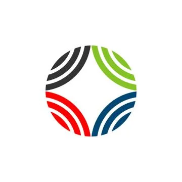 Flower Circle Line Logo Template Illustration Design. Vector EPS 10. Stock Illustration