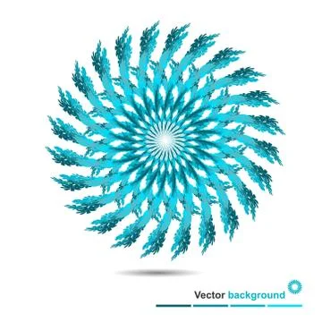 Flower circular pattern in blue tones with place for text Stock Illustration