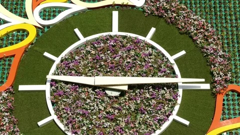Flower Clock Almaty 4K Stock Footage 69987453