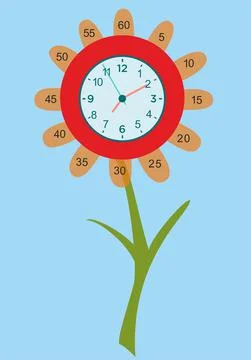 Flower clock, Stock Illustration
