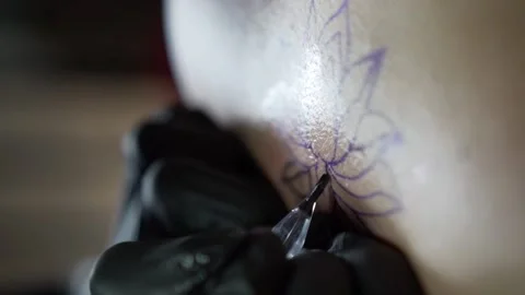 Flower close up tattoo 스톡 동영상 238504139