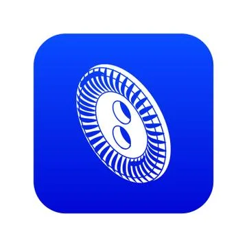 Flower clothes button icon blue vector Stock Illustration