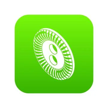 Flower clothes button icon green vector Stock Illustration