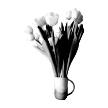 Flower collage. Design element in trendy dotted pop art style. Retro halfto.. Illustrazione stock