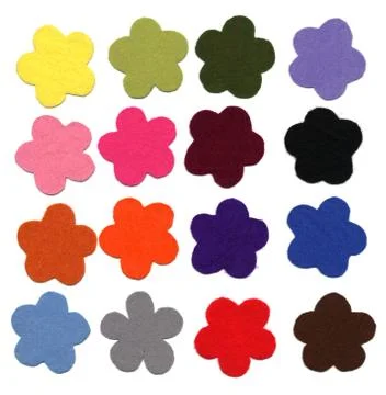 Flower color felt samples イラスト素材