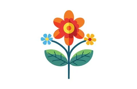 Flower color icon vector, isolated on white background. Beautiful flower icon Stock Illustration