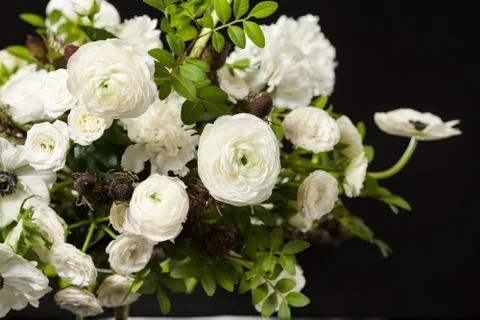 Flower composition on a black background Stock Photos