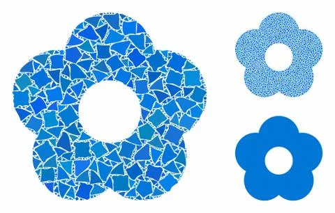 Flower Composition Icon of Abrupt Elements 스톡 일러스트