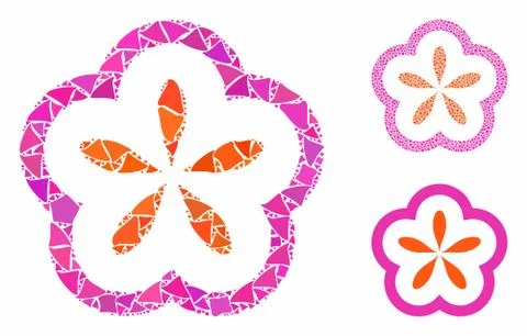 Flower Composition Icon of Joggly Elements Illustrazione stock