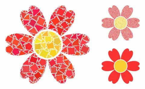 Flower Composition Icon of Ragged Items 스톡 일러스트