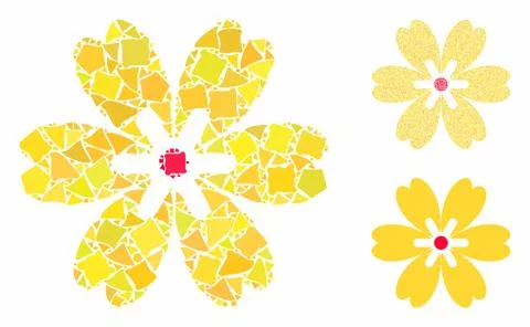 Flower Composition Icon of Rough Elements 스톡 일러스트