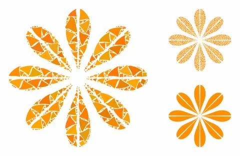 Flower Composition Icon of Unequal Elements イラスト素材