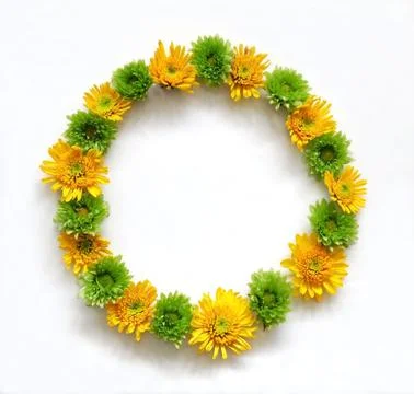 Flower composition round frame wreath Stock Photos