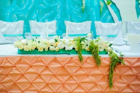 Flower composition on the table Stock Photos