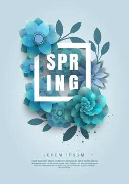 Flower composition with the text of the spring. Stock Illustration