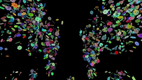 Flower Conffetti left and right sam time alpha Stock Footage 103654337